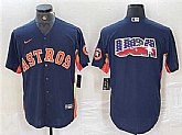 Men's Houston Astros Navy Team Big Logo With Patch Cool Base Stitched Baseball Jersey,baseball caps,new era cap wholesale,wholesale hats